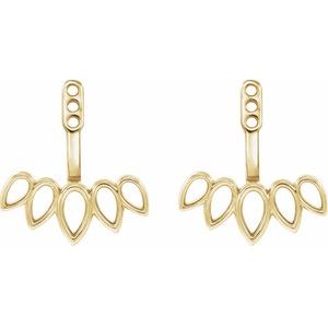 14K Yellow Gold 1 Mm Pair Polished Front-Back Earring Jackets
