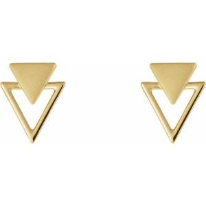 14K Yellow Gold Geometric Earrings