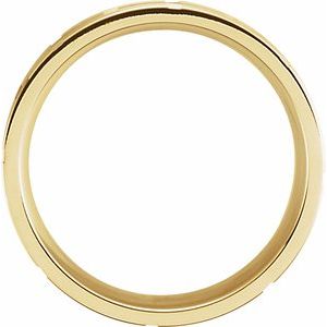14K Yellow Gold Comfort-Fit Grooved Band Size 9.5