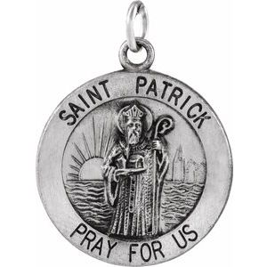 Sterling Silver 18 Mm Polished St. Patrick Medal