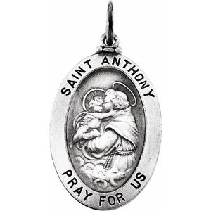 Sterling Silver 23 X 16 Mm Polished St. Anthony Medal