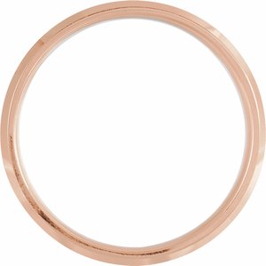 14K Rose/White/Rose Gold 6 Mm Polished Beveled-Edge Comfort-Fit Band With Satin Finish Size 10