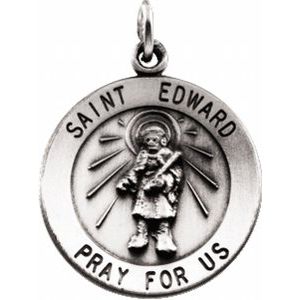 Sterling Silver 18 Mm Polished Round St. Edward Medal