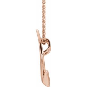 14K Rose Gold 19.6 X 17.3 Mm 16-18 In Polished Holy Spirit Dove Necklace