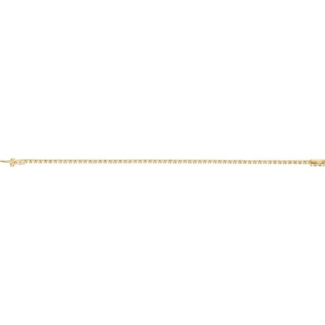 14K Yellow Gold Round I1, G-I 7 In Polished Natural Diamond Line Bracelet