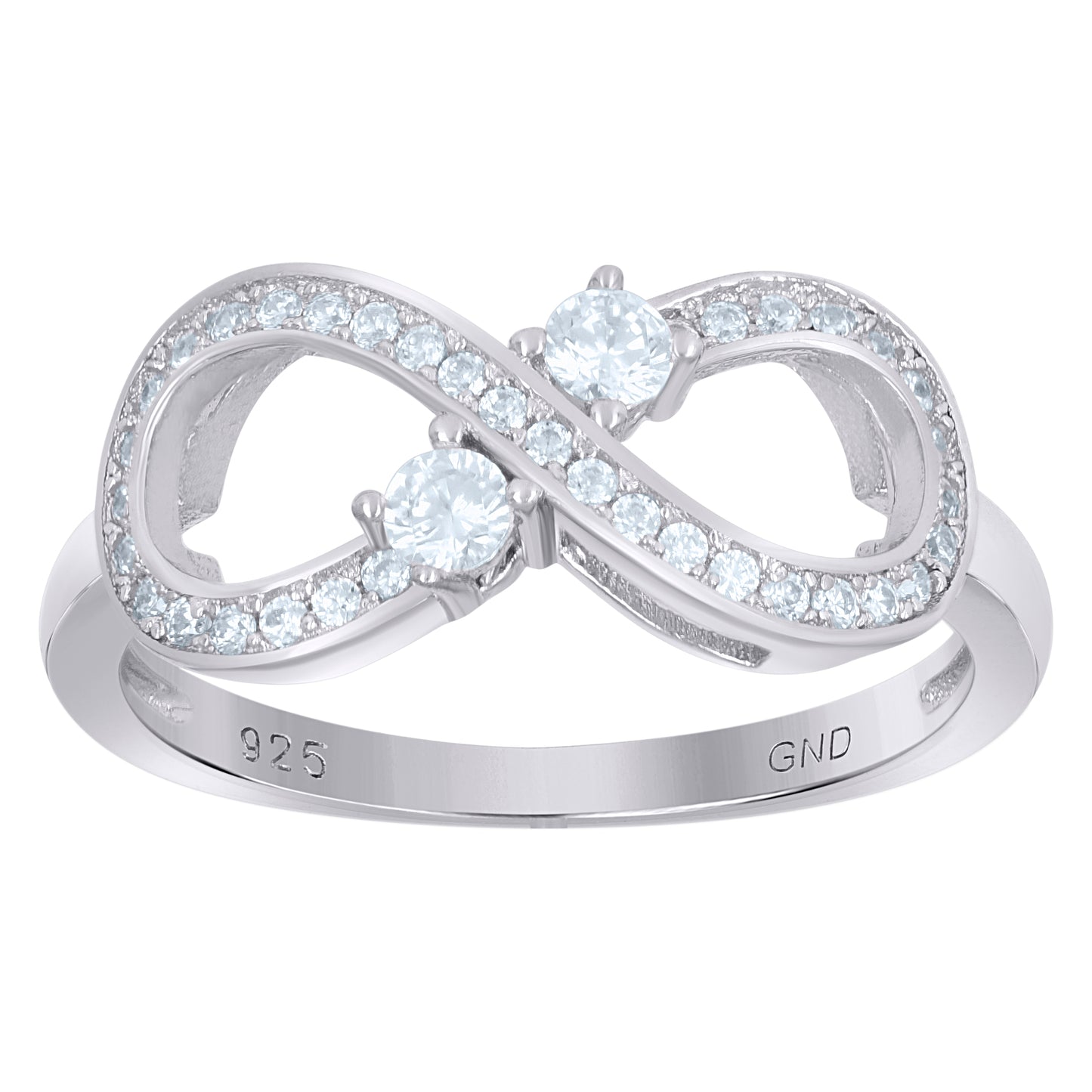 Sterling Silver Women's Cubic Zirconia Infinity Fashion Bridal Anniversary Wedding Engagement Band Ring