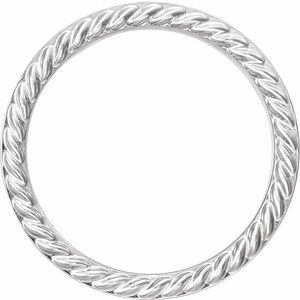 14K White Gold 6 Mm Polished Rope Pattern Wedding Band Size 11
