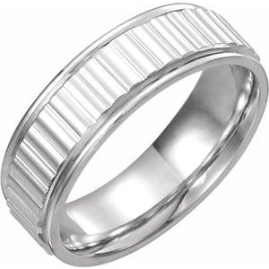 Sterling Silver 6 Mm Polished Vertical Ridged Band Size 11