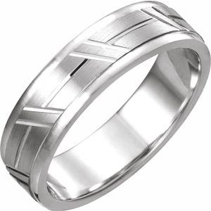 Platinum 6 Mm Polished Grooved Band Size 9.5