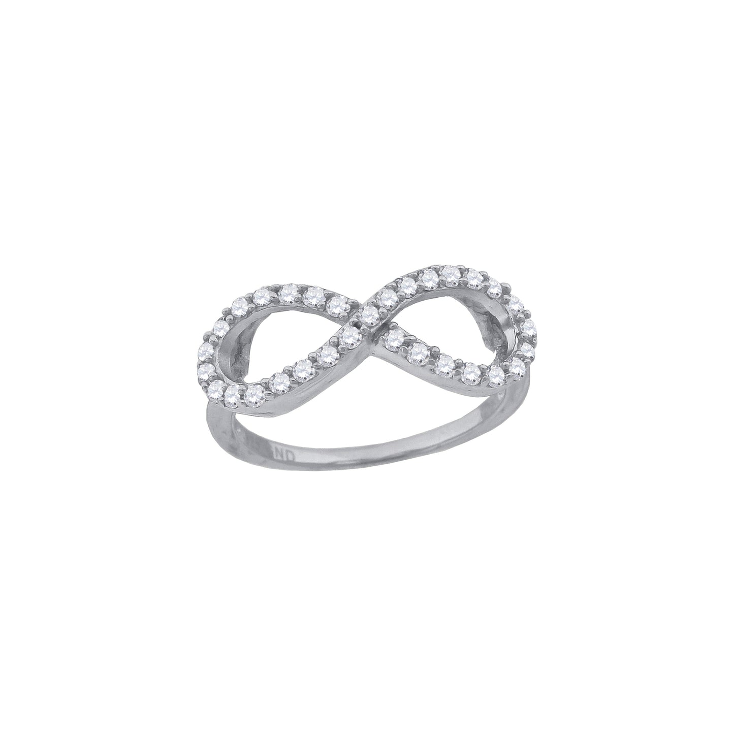 Sterling Silver Women's Cubic-Zirconia Infinity Fashion Bridal Anniversary Wedding Engagement Band Ring