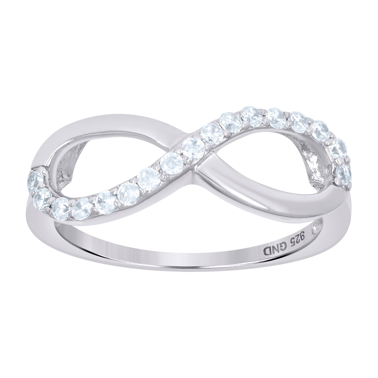 Sterling Silver Women's Cubic-Zirconia Infinity Fashion Bridal Anniversary Wedding Engagement Band Ring