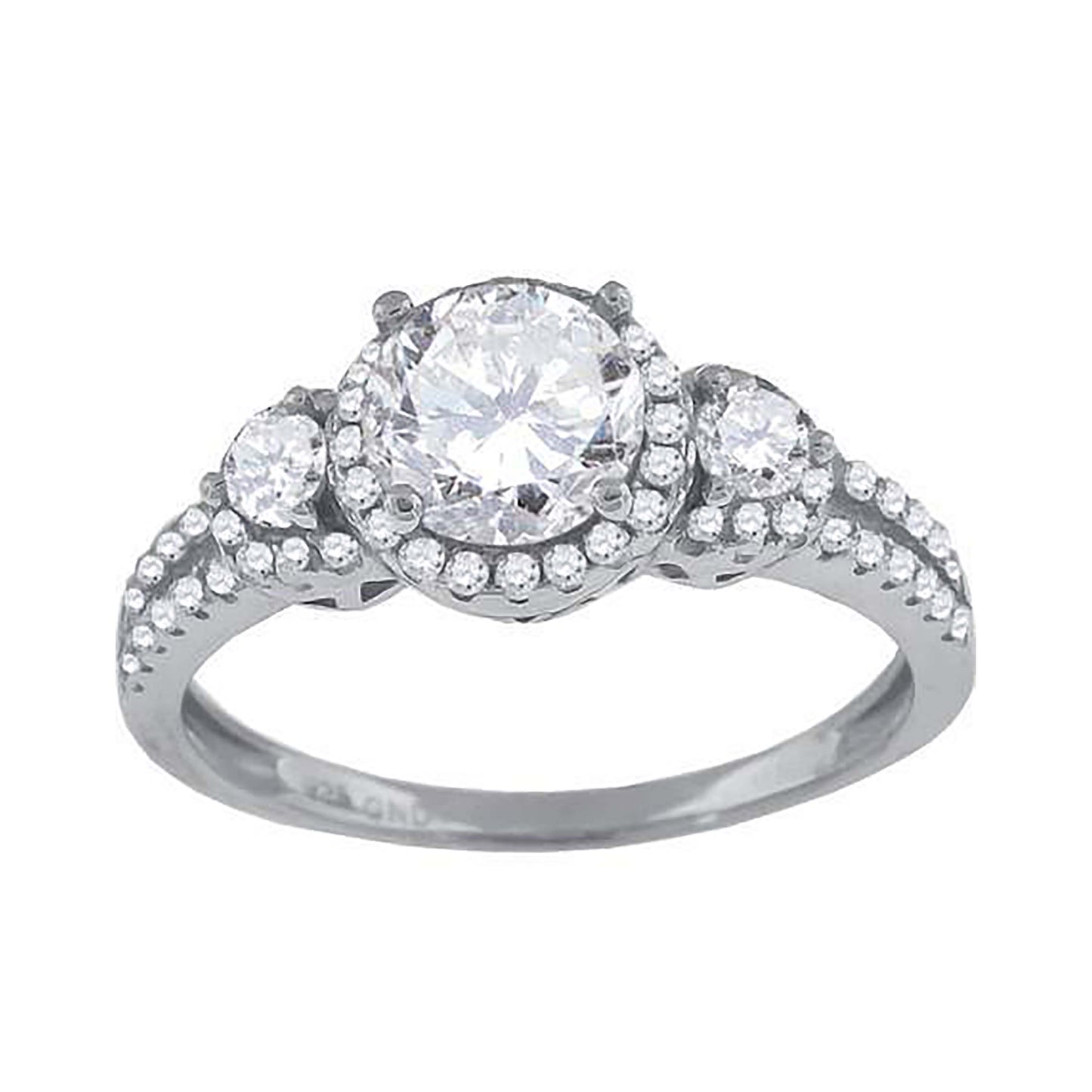 Sterling Silver Womens Cubic-Zirconia Fashion Bridal Anniversary Engagement Wedding Ring