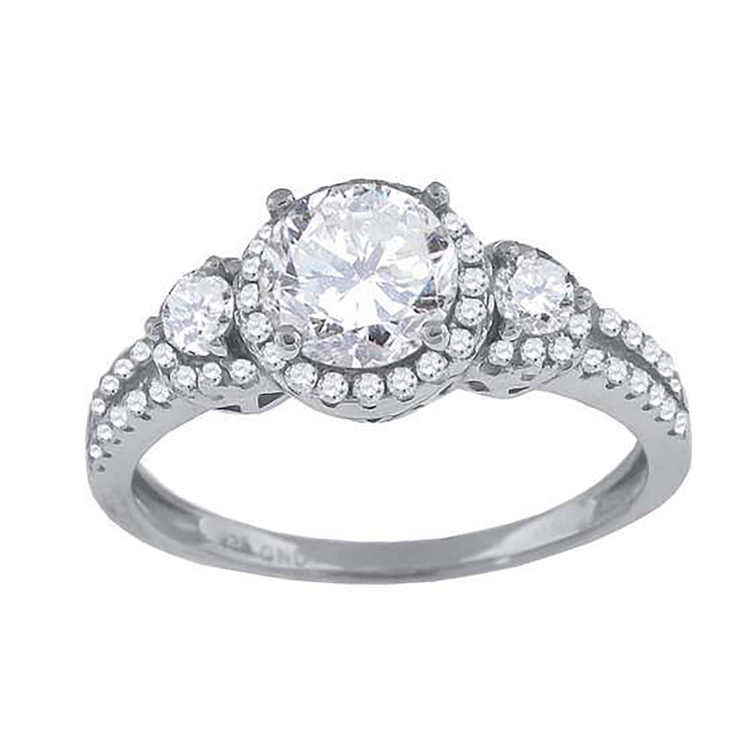 Sterling Silver Womens Cubic-Zirconia Fashion Bridal Anniversary Engagement Wedding Ring