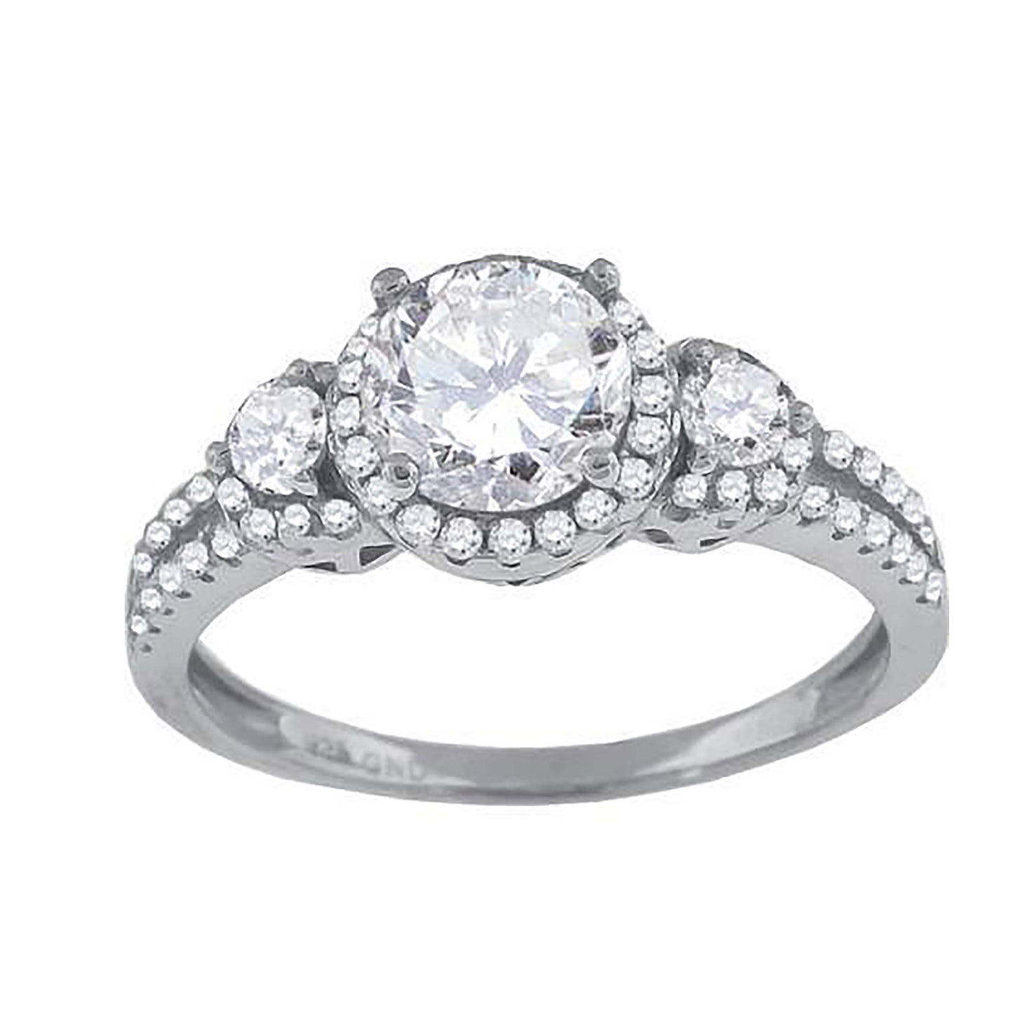 Sterling Silver Womens Cubic-Zirconia Fashion Bridal Anniversary Engagement Wedding Ring