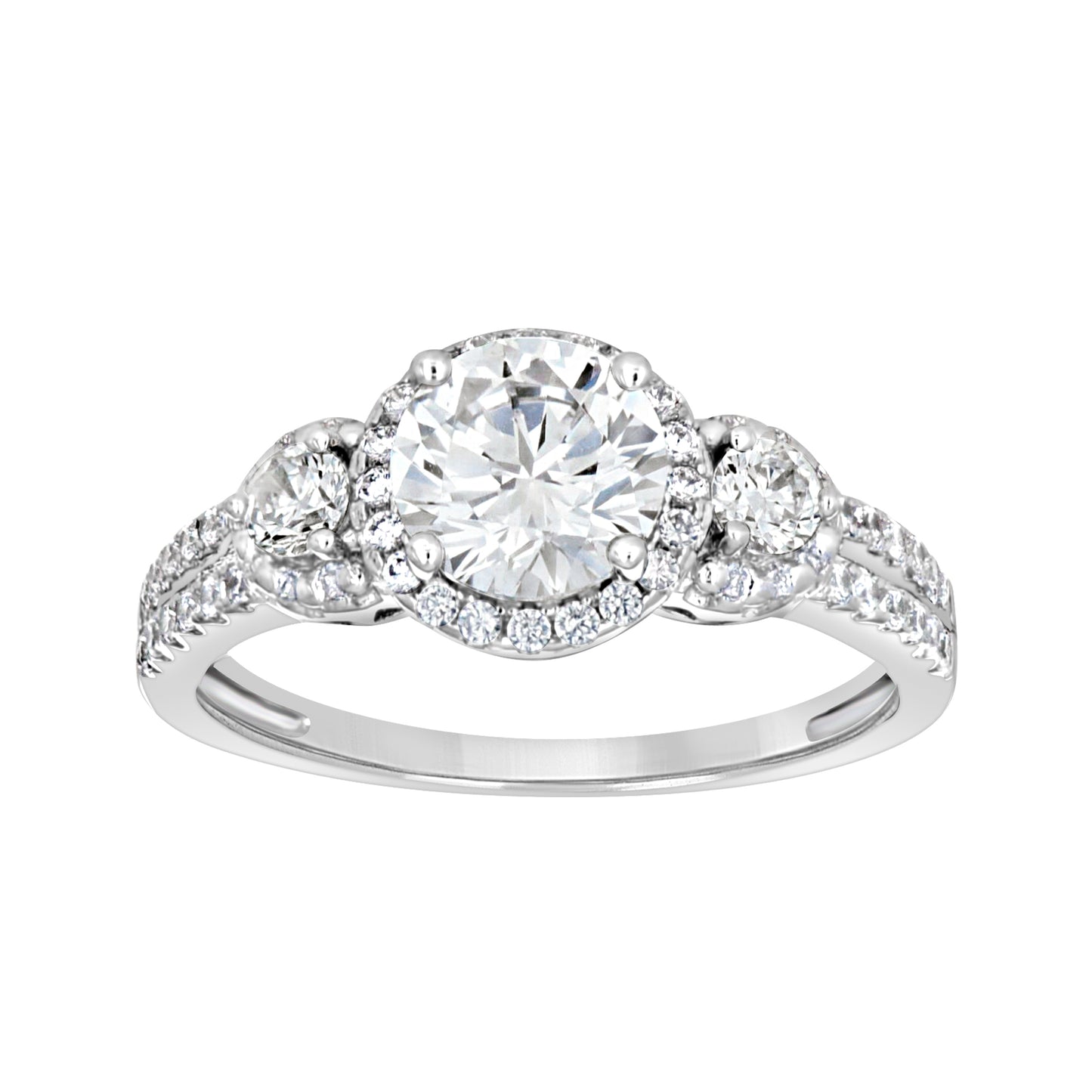 Sterling Silver Womens Cubic-Zirconia Fashion Bridal Anniversary Engagement Wedding Ring