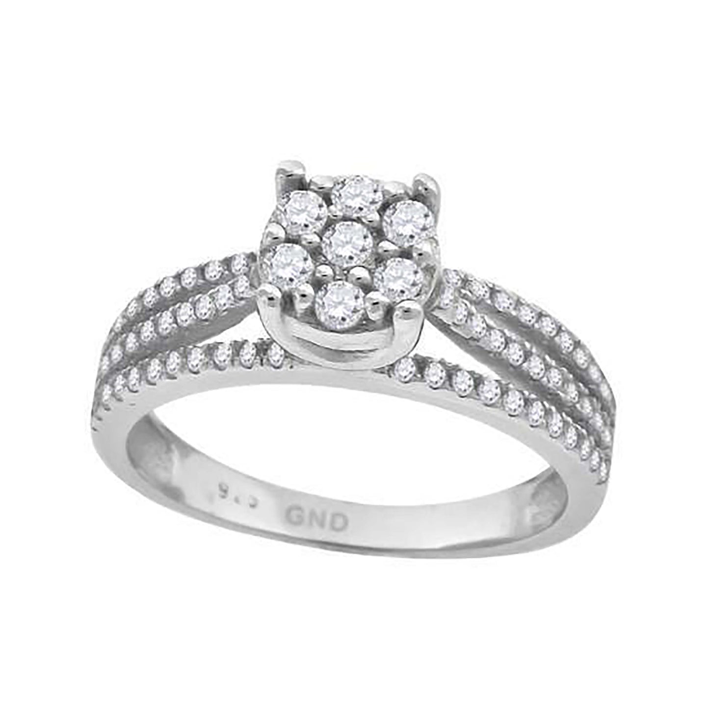 Sterling Silver Women's Cubic-Zirconia Fashion Bridal Anniversary Engagement Wedding Ring