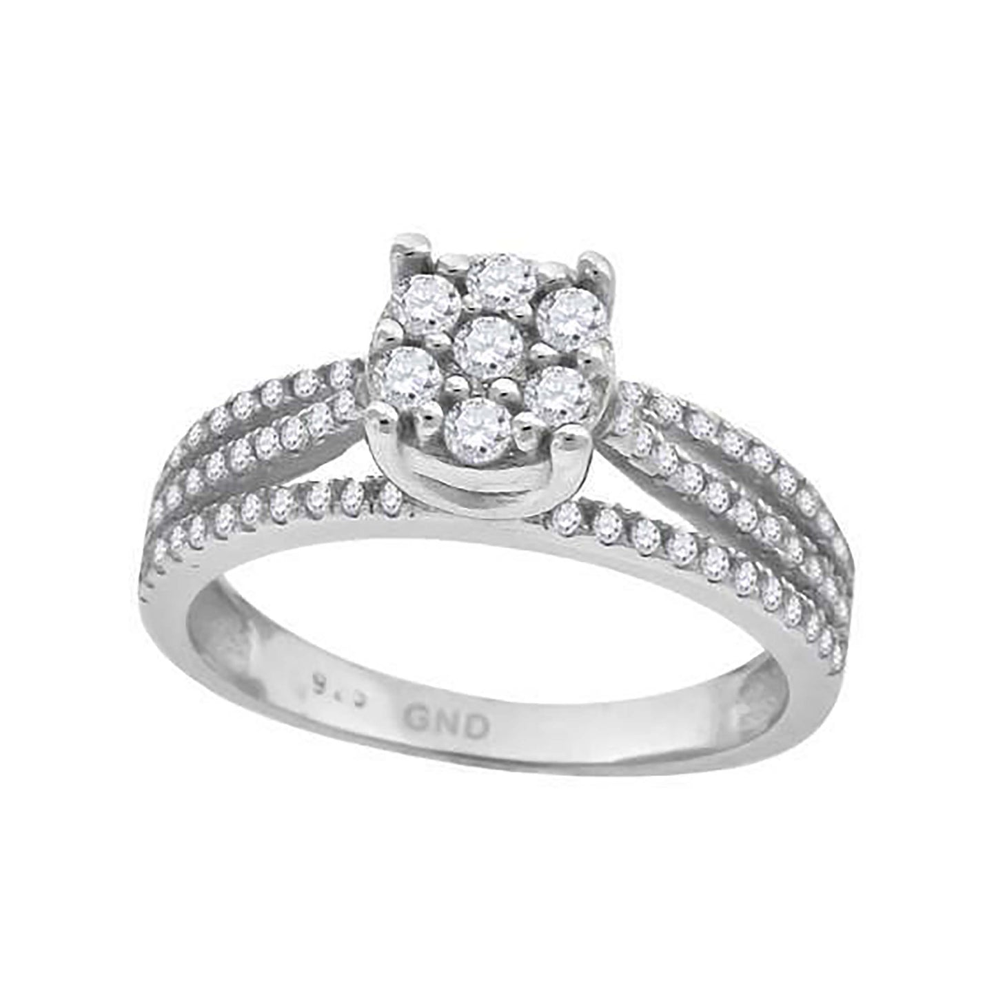 Sterling Silver Women's Cubic-Zirconia Fashion Bridal Anniversary Engagement Wedding Ring