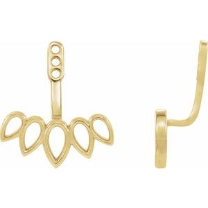 14K Yellow Gold 1 Mm Pair Polished Front-Back Earring Jackets