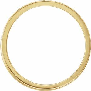 14K Yellow Gold 6 Mm Polished Grooved Band Size 9