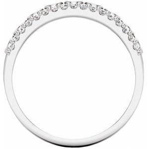 14K White Gold Natural Diamond Round Natural Diamond Polished 1/2 Ctw Natural Diamond Anniversary Band Size 7