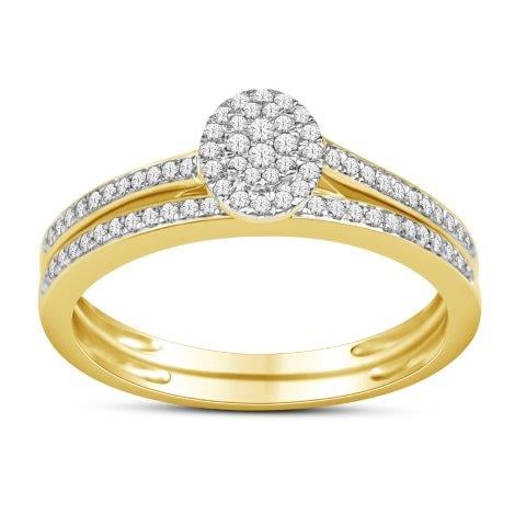 14K Yellow Or White Gold 0.25 Cttw Diamond Ladies Ring