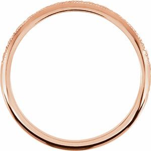 14K Yellow Or White Or Rose Gold Or Platinum Milgrain Geometric Band