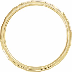 14K Yellow Gold 5 Mm Polished Comfort-Fit Patterned Wedding Band Size 7.5