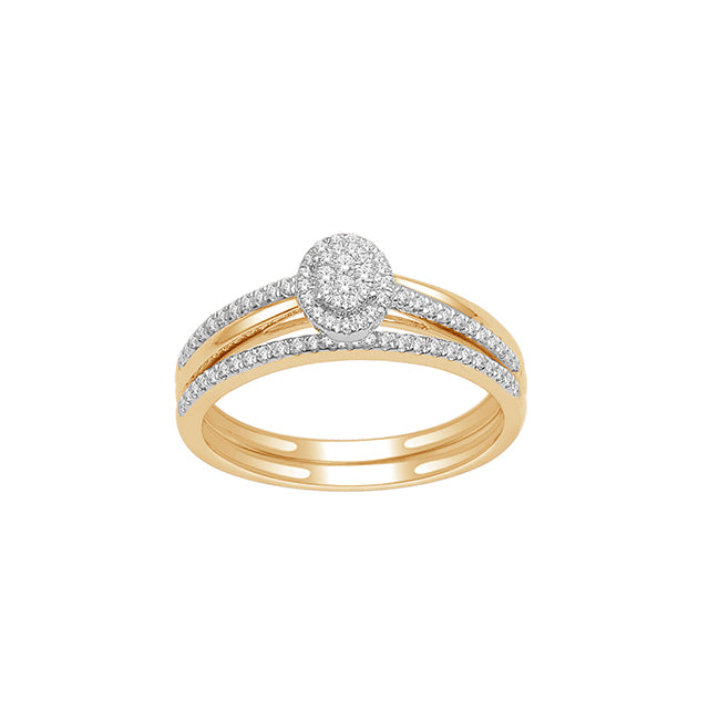 14K Yellow Gold 0.25 Cttw Diamond Ladies Ring