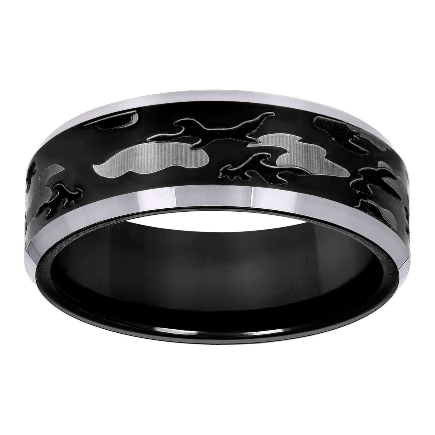 Tungsten Black Camouflage Military Mens Comfort-fit 8mm Size-7-14 Bridal Anniversary Engagement Wedding Band