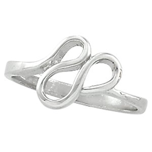 14K White Gold Polished Freeform Ring Size 6