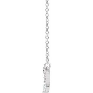 14K White Gold 25.2 X 9 Mm 18 In Polished 1/3 Ctw Natural Diamond 18 In V Necklace