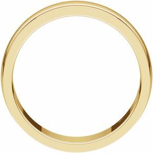 14K Yellow Or White Or Rose Gold Flat Edge Comfort-Fit Band with Milgrain & Satin Finish