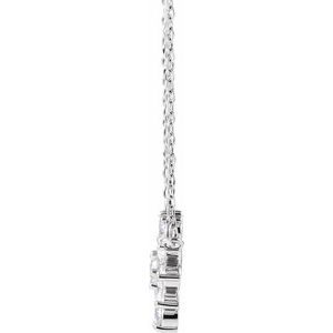 14K White Gold Round 3Mm Ghi I1 1/2 Ctw Natural Diamond Vintage-Inspired Necklace, Length: 18 In