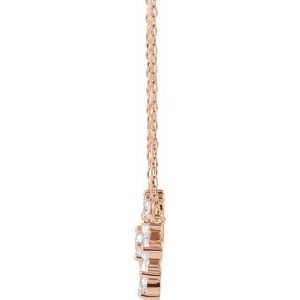 14K Rose Gold Round 3Mm Ghi I1 1/2 Ctw Natural Diamond Vintage-Inspired Necklace, Length: 16 In