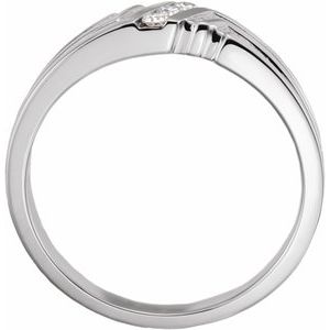14K Yellow Or White Gold Natural Diamond Three-Stone Band