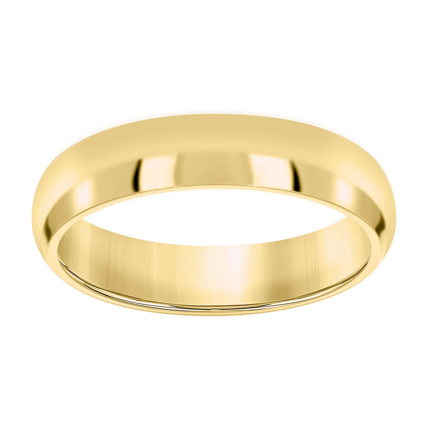 14K Yellow Or White Gold Unisex Dome Polished Comfort-Fit Sizes 5 - 14 Bridal Anniversary Engagement Wedding Band Ring