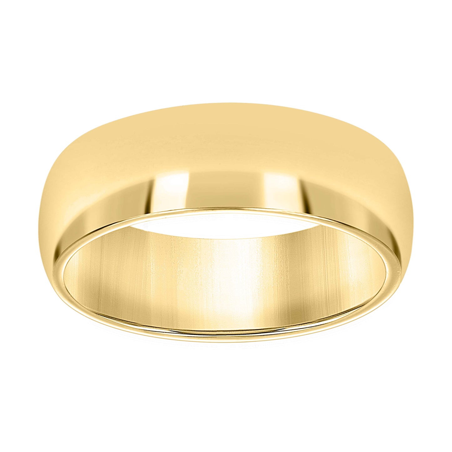 14K Yellow Or White Gold Unisex Dome Polished Comfort-Fit Sizes 5 - 14 Bridal Anniversary Engagement Wedding Band Ring