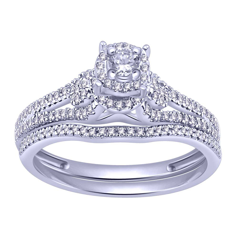 14K White Gold 0.32 Cttw Diamond Ladies Ring