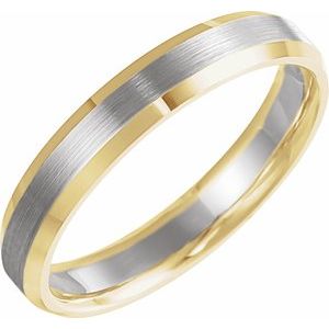 14K Yellow Or White Or Rose Gold Beveled-Edge Comfort-Fit Flat Band