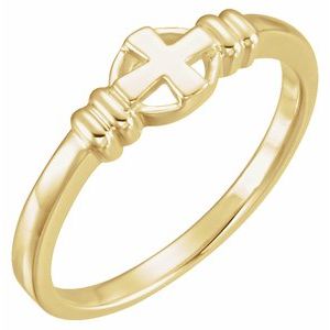 14K Yellow Gold Cross Ring Size 4