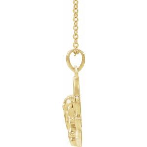14K Yellow Gold 19.3 X 15.7 Mm 16-18 In Polished Ganesha Necklace