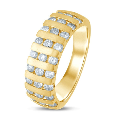 14K Yellow Gold 1.46-1.50 Cttw Diamond Mens Bands