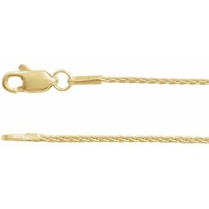 14K Yellow Gold Filled 2.4 Mm 7 In Lobster Clasp Polished Wheat Chain