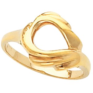 14K Yellow Gold Polished Freeform Ring Remount Size 6