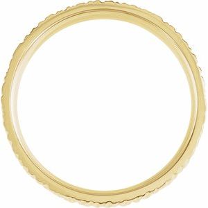14K Yellow Gold 6 Mm Polished Tree Bark Patterned Comfort-Fit Band Size 4.5