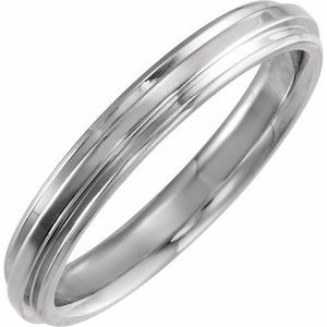 10K Yellow Or White Or Rose Gold Inlay Comfort-Fit Flat Band
