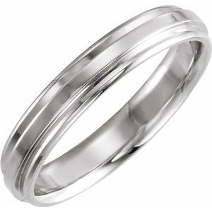10K Yellow Or White Or Rose Gold Inlay Comfort-Fit Flat Band