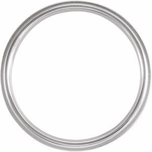 10K Yellow Or White Or Rose Gold Inlay Comfort-Fit Flat Band