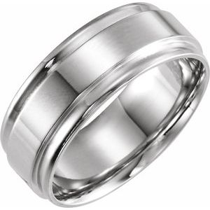 10K Yellow Or White Or Rose Gold Inlay Comfort-Fit Flat Band