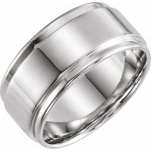 10K Yellow Or White Or Rose Gold Inlay Comfort-Fit Flat Band